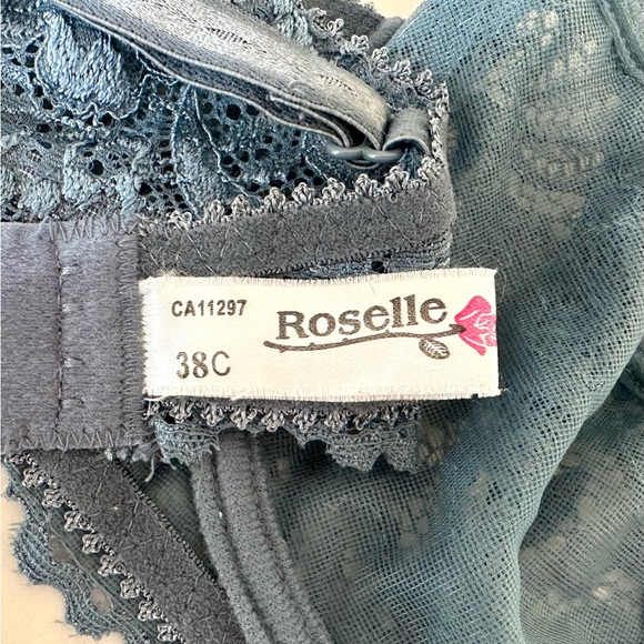 Lace Underwire Bra, Smoky Blue, 38C, Like New - Picture 7 of 7